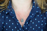 Small Tear Drop Fingerprint on each side Necklace