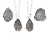 Small Tear Drop Fingerprint on each side Necklace
