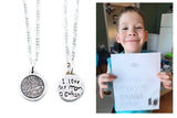 Handwriting and Fingerprint on a Bordered Circle Shaped Silver Pendant