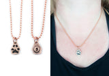 Cat or Dog Paw Print Cut Out Necklace - Bronze Paw Print Pendant made from a Picture
