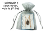Bronze Teardrop Fingerprint and Handwriting Pendant Necklace