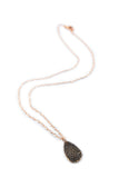 Bronze Teardrop Fingerprint and Handwriting Pendant Necklace