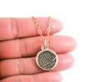 Actual Writing Signature and Fingerprint on a Bordered Circle Shaped Bronze Pendant