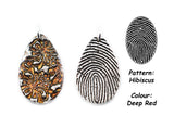 Glittery Fingerprint Necklace - Memorial Jewelry, Teardrop shape with Colour and Design