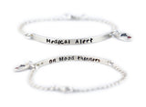 Medical Alert ID Bracelet - Women, Teens and Children's Sterling Silver Bracelet