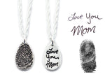 Small Tear Drop Fingerprint and Handwriting Necklace