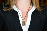 Bronze Dog Tag Fingerprint Pendant Necklace