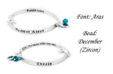 Sterling Silver Medical Alert ID Bracelet Custom Made - Women and Teens Bracelet