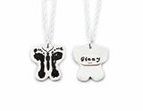Baby Footprints Butterfly Necklace - Footprint Jewelry / Memorial Jewelry