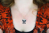 Baby Footprints Butterfly Necklace - Footprint Jewelry / Memorial Jewelry