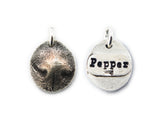 Silver Cat Nose Print Pendant Necklace - Your Cat's ACTUAL nose print in PURE silver
