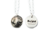 Silver Cat Nose Print Pendant Necklace - Your Cat's ACTUAL nose print in PURE silver