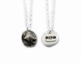 Silver Cat Nose Print Pendant Necklace - Your Cat's ACTUAL nose print in PURE silver
