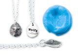 Silver Cat Nose Print Pendant Necklace - Your Cat's ACTUAL nose print in PURE silver