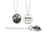 Silver Cat Nose Print Pendant Necklace - Your Cat's ACTUAL nose print in PURE silver