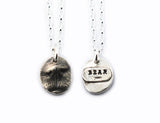 Silver Cat Nose Print Pendant Necklace - Your Cat's ACTUAL nose print in PURE silver