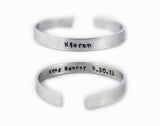 Young Child's Cuff Aluminium Bracelet - flower girl, ring bearer gift, child's first bracelet