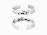 Young Child's Cuff Aluminium Bracelet - flower girl, ring bearer gift, child's first bracelet