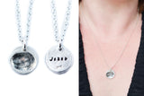 Silver Fingerprint Necklace - Memorial Jewelry, Couple's gift, Parent Gift