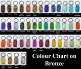Actual HANDWRITING Keychain - Rustic Design With Colour & Handwriting Bronze Circle Keychain
