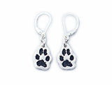 Cat or Dog Paw Print Cut Out Earrings - Silver Paw Print Pendant Earrings made from a Picture