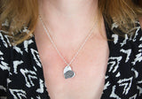 Actual Writing Signature and Fingerprint on a Silver Whimsical Heart Shape Pendant - Small