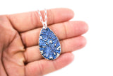 Glittery Fingerprint Necklace - Memorial Jewelry, Teardrop shape with Colour and Design