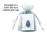Glittery Fingerprint Necklace - Memorial Jewelry, Teardrop shape with Colour and Design
