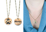 Bronze Cat or Dog Paw Print Necklace - Paw Print Jewelry