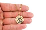 Bronze Cat or Dog Paw Print Necklace - Paw Print Jewelry