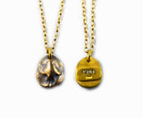 Gold Plated Cat Nose Print Pendant Necklace - Your Cat's ACTUAL nose print