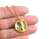 24k Gold Plated Fingerprint Necklace with Name & With or Without Birthstone