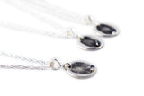 Fingerprint Necklace - Circle Shaped Fingerprint Pendant with birthstone and name