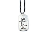 Single Sided Actual HANDWRITING Dog Tag Necklace - gift for him