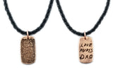 Actual HANDWRITING and Fingerprint Keychain Memorial Jewelry - Double Sided Bronze Pendant