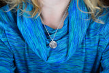 Silver Cat or Dog Partial Paw Print Necklace - Circle Shape