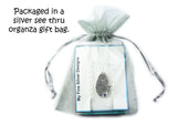 Fingerprint and Handwriting Necklace - Teardrop Shaped Pendant with birthstone