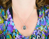 Fingerprint Jewelry, Fingerprint Necklace, Pebble Fingerprint Pendant - Mom Gift, Memorial Pendant