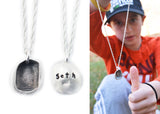 Fingerprint Jewelry, Fingerprint Necklace, Pebble Fingerprint Pendant - Mom Gift, Memorial Pendant