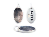 Silver Fingerprint Oval Pendant Necklace - Memorial Jewelry, Couple's gift, Parent Gift