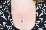 Small Silver Cat or Dog Paw Print Necklace - Paw Print Jewelry
