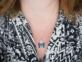 Baby Footprints Butterfly Necklace - Footprint Jewelry / Memorial Jewelry