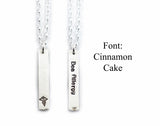 Silver Medical Alert Bar Necklace with Information on the Back