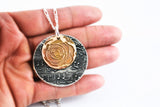 Silver & Bronze Necklace Actual HANDWRITING Jewelry Signature Necklace