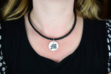 Your Loved One's Actual Handwriting on a Double Sided Silver Circle Shape Pendant - Leather Necklace