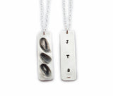 Rectangle Fingerprint Pendant with Name(s) or Initial(s) on the Back