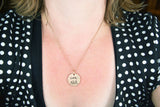 Actual Writing Signature and Design on a Bronze Circle Shape Pendant