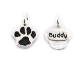 Cat or Dog Paw Print Cut Out Necklace - Silver Paw Print Pendant made from a Picture
