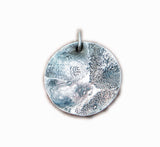Pet Print and Owner's Fingerprint Silver Pendant Necklace