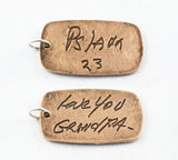 Actual HANDWRITING Jewelry Signature Keychain - Rustic Double Sided Bronze Keychain